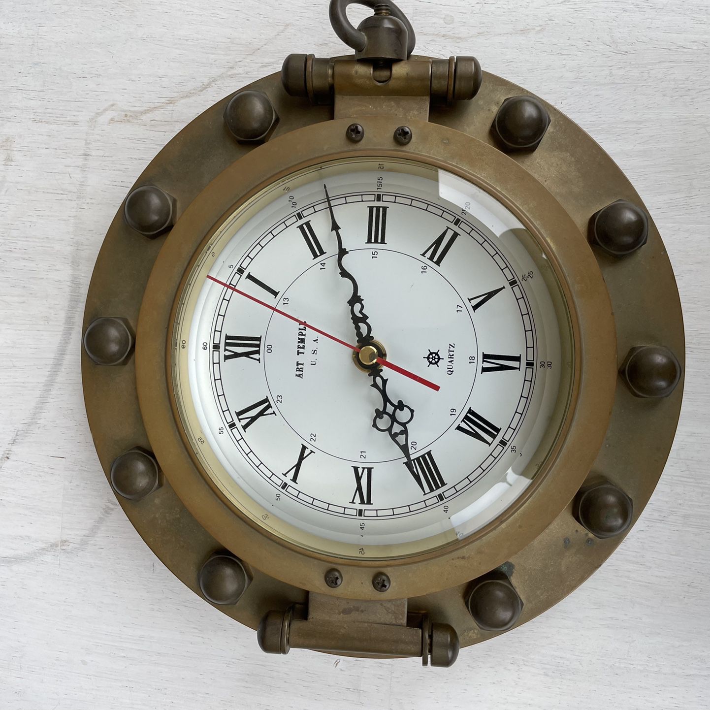 Vintage Brass Porthole Clock