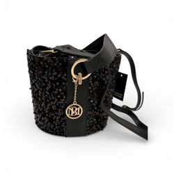 Badgley Mischka Black Sequin Bucket bag