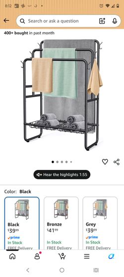 Brand New In Box 3 Tier Towel/Throw Rack $30