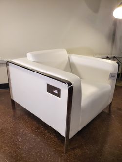 White Chair With USB Charger 