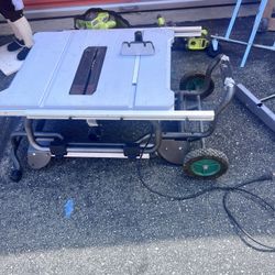 Hitachi table saw with builtin dolly