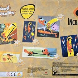 Disney Pixar Incredibles 2; 7 Wood Puzzles
