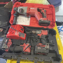 Milwaukee Tools and 3 batteries and charger