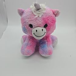Peek-A-Boo Toys Pink / White Unicorn Plush Tie Dye Stuffed Animal Toy 10”