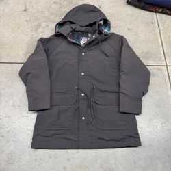 vintage woolrich black hooded parka made in usa jacket size small WOMENS