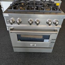 ZLINE RASSNBRGR30
30 Inch Pro-Style Dual Fuel Range with 4 Sealed Burners,