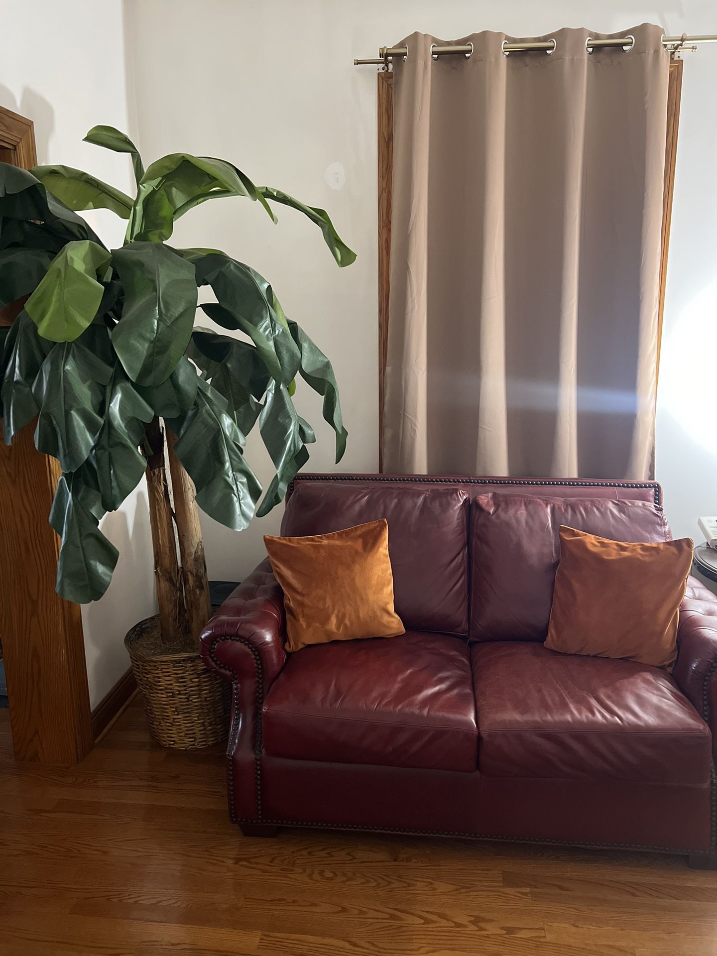 Red Leather 3 Piece Couch
