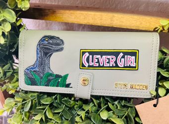 Hand Painted Steve Madden Wallet Jurassic World Blue