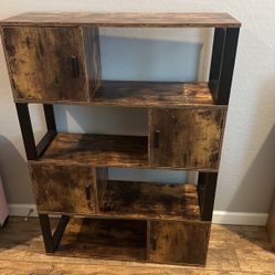 Book Shelf With Closable Storage 