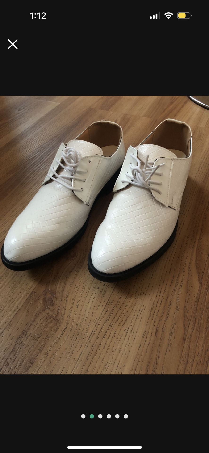 White Leather Oxfords Men Size 9