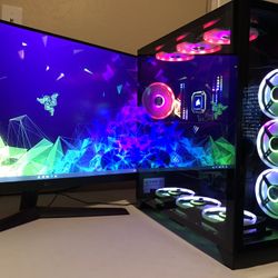 BEAST Gaming PC w/ Monitor – i9 Extreme, RTX 3080, 10x Corsair QL, Top Spec