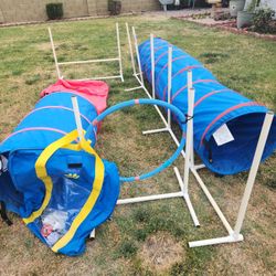 Dog Agility-in-a Bag, Pet Equipment,blue & red