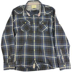 Flag & Anthem Dry Goods Pearl Snap Shirt Men's XLarge Plaid Long Sleeve Country
