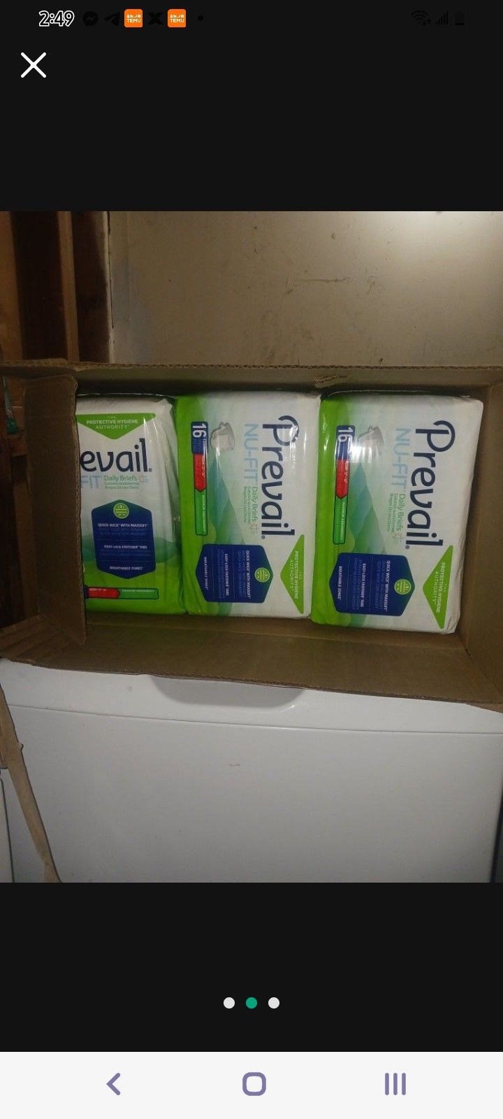 Prevail Adult Diapers 5 Boxes Of 6 Bags Of 16