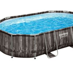Brand New 16x42 Power Steel Swimming Pool. Includes Filter, Pump, Cover, Chemconnect Dispenser, And Ladder.