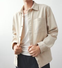  H&M Cream Utility Shirt / Overshirt
