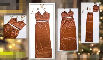 Stylish satin matching set