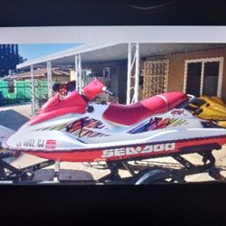 SEADOO GSX 800 CC 2 SEATER 110 HP  RUNNING CONDITION WITH TITLE REBUILT CARBS LOW HOURS 