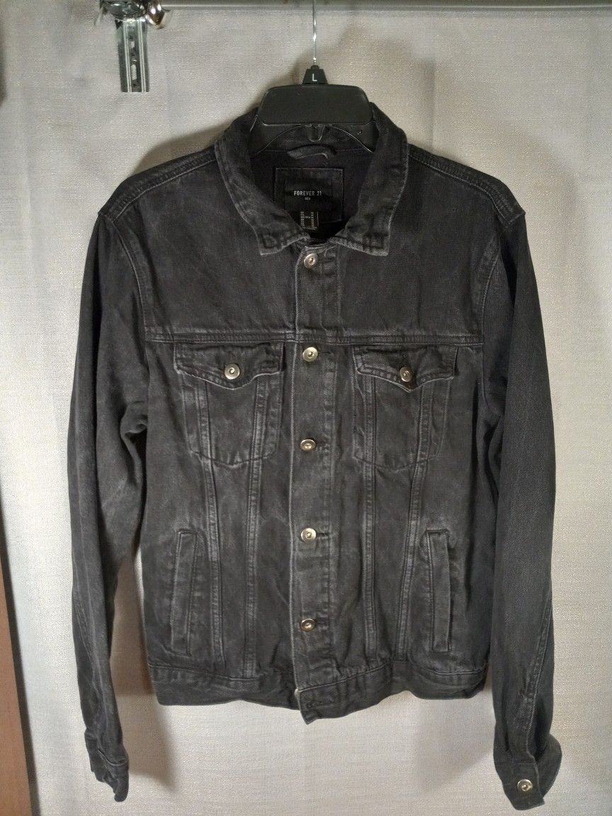 Forever 21 Black Jean Jacket Size M