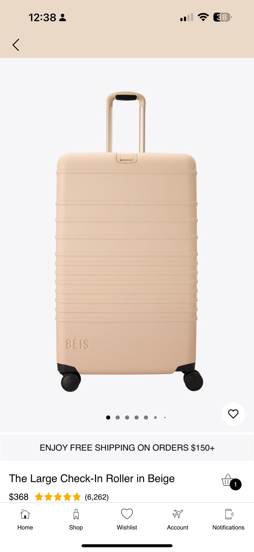 BEIS The Large Check In Roller in Beige