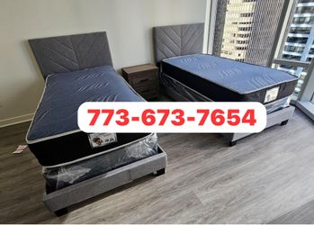 Brand New Twin Bed Frame With Mattress And Box Spring Ready For Delivery 🚛