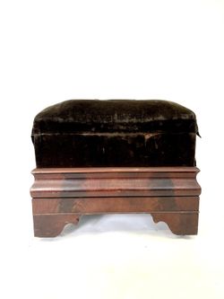 Foot Stool Antique 19 C Empire’s Foot Stool Carved Mahogany And Velvet