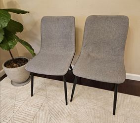 Dining chairs  8 piece  set  gray black