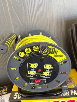 Masterplug 50ft Extension Cord Reel 4 Outlets