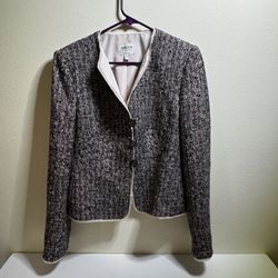 Armani Collezioni Tweed Blazer – Elegant, Tailored, Textured – Size Small