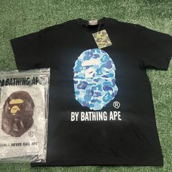 Bape Black And Blue Shirt Size Small