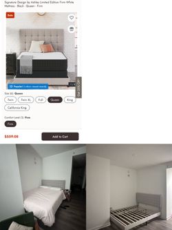 Queen-size mattress and bed frame