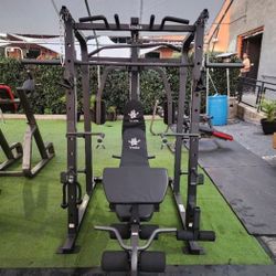 Vesta Smith Machine 1001 | Adj Bench W/ Leg Developer And Preacher Station |Gym Equipment | Fitness | Pulleys|🔴WEIGHTS AND BARBELL SOLD SEPARATELY 🔴