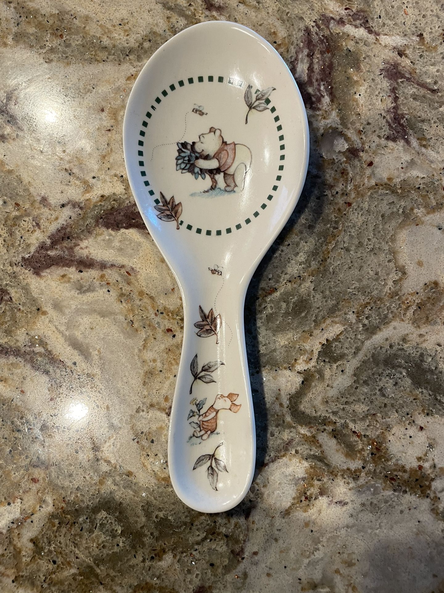 Vintage Disney Stoneware Classic Winnie The Pooh Piglet Bee Spoon Rest