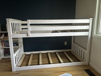 White Twin Bunk Bed Wood