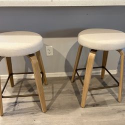$75/ set- 2pc modern backless swivel counter height stools.