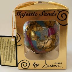 Vintage 1994 Majestic Sands Susan Furini Handmade Christmas Ornament One of a Kind 3”