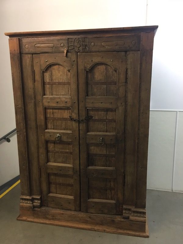 Antique wooden handmade armoire