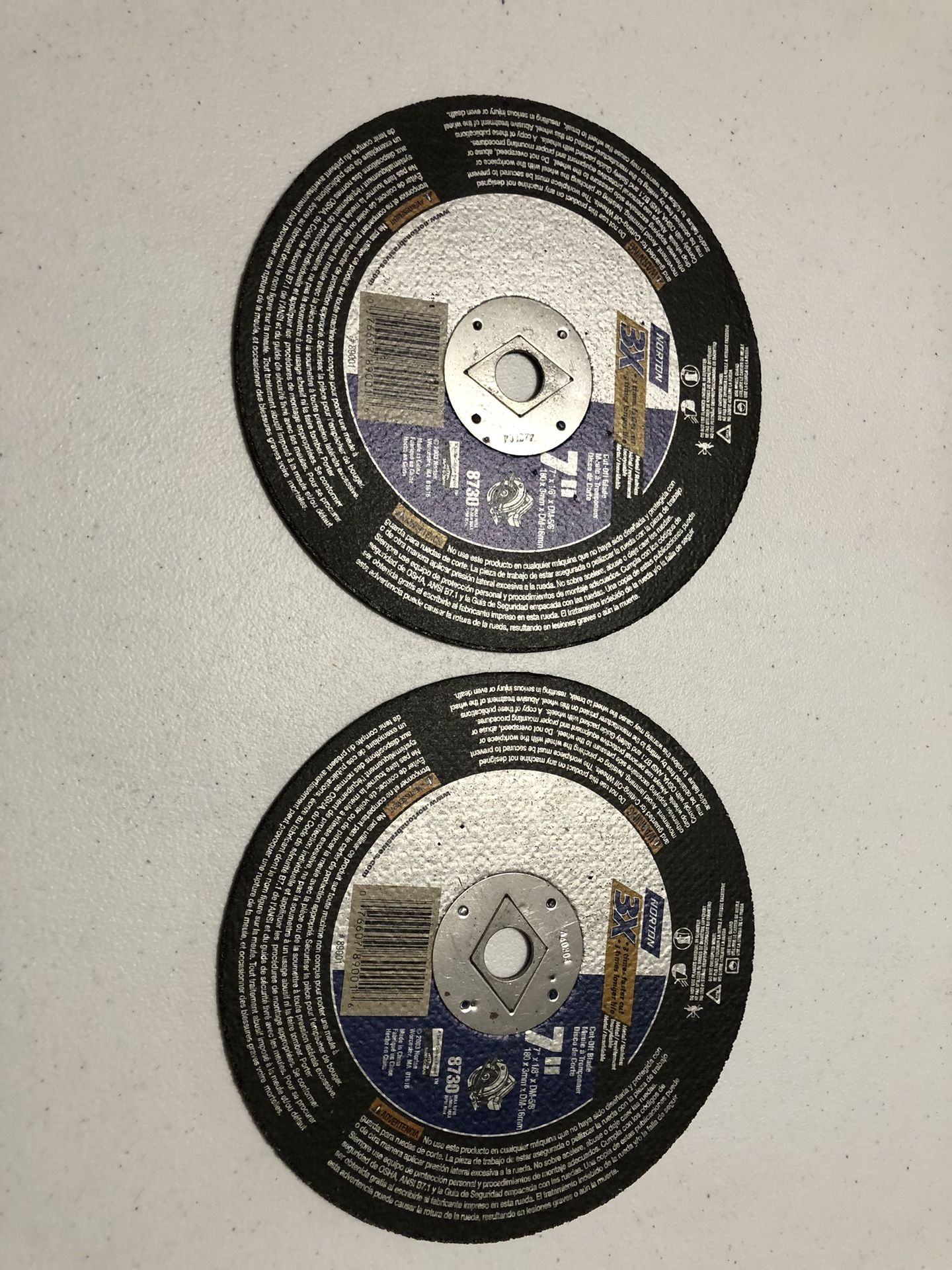 (2) Norton 7” Metal Cutoff Blades