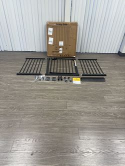 $35 #2018 (30” Tall X 29-72” wide) Black Safety Gate for baby toddler or dog /. Locking door