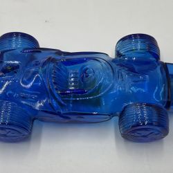 Avon SURE WINNER RACING CAR Classic Car Bottle Blue Glass Race Car
