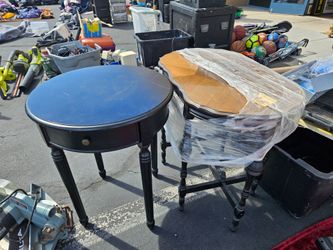 Set if tables. Black Oval Side Table with Drawer