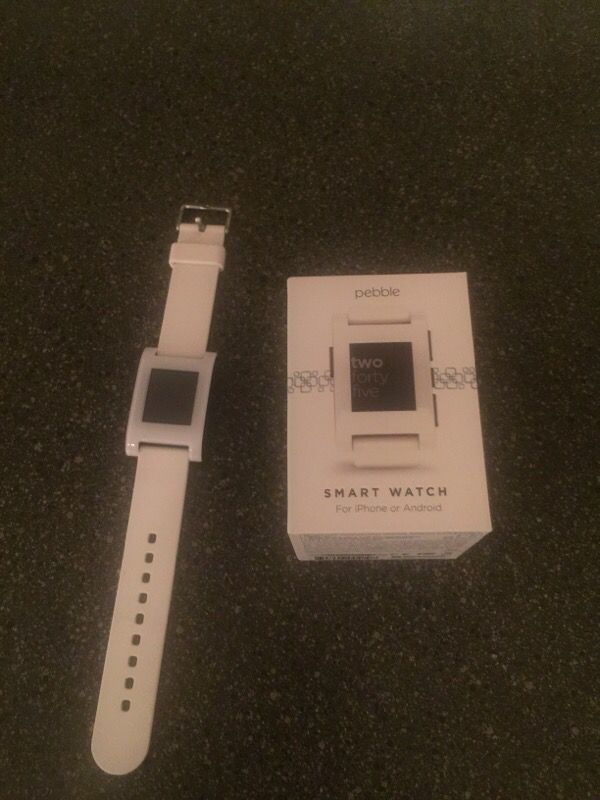 Pebble smart watch white