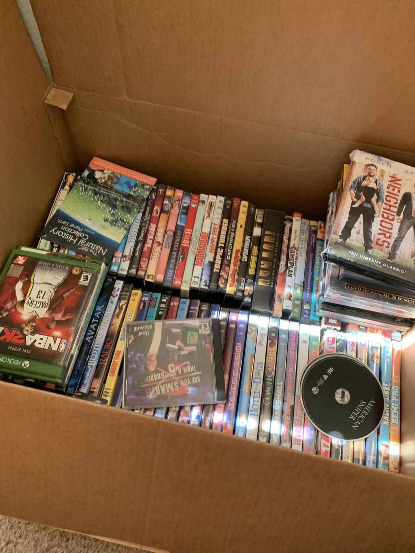 Box of Movies and DVDS