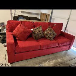 Red Couch (professionally cleaned)