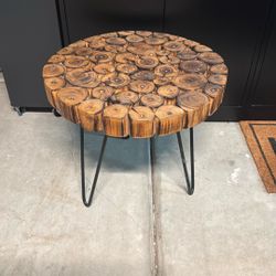 Decorative Rustic Wood End Table 
