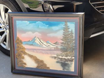 Handmade Mountain Pic W/frame
