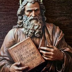 MOSES TEN COMMANDMENTS LARGE WOODEN NEW 5d SHAPED  SUNCATCHER WALL HANGING