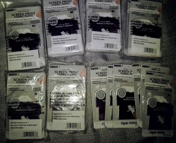 24 Packs Screen Print Fabric Paint Optic White