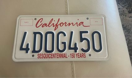 Expired California License Plate 4DOG450