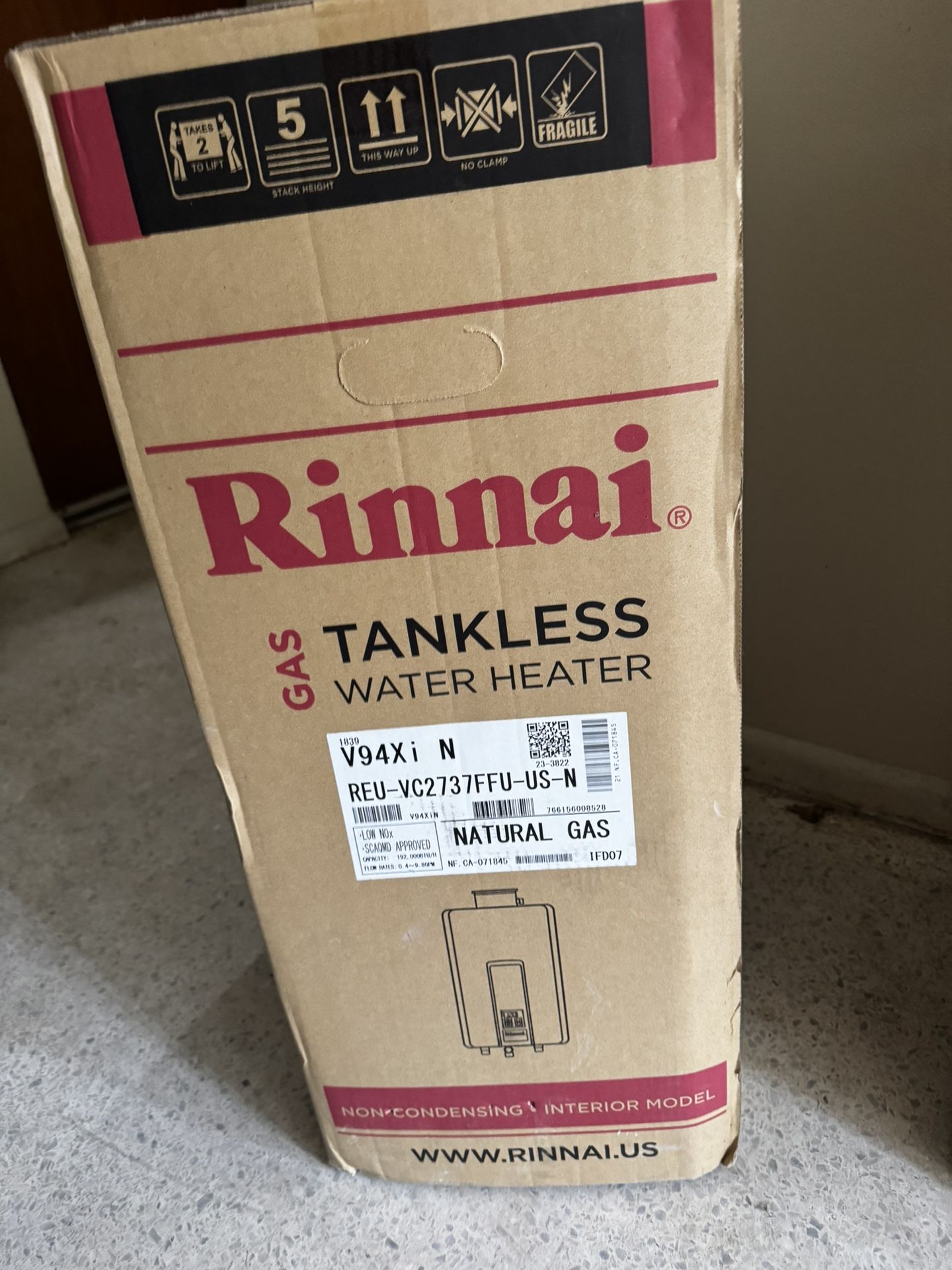 Rinnai Gas Tankless Water Heater 